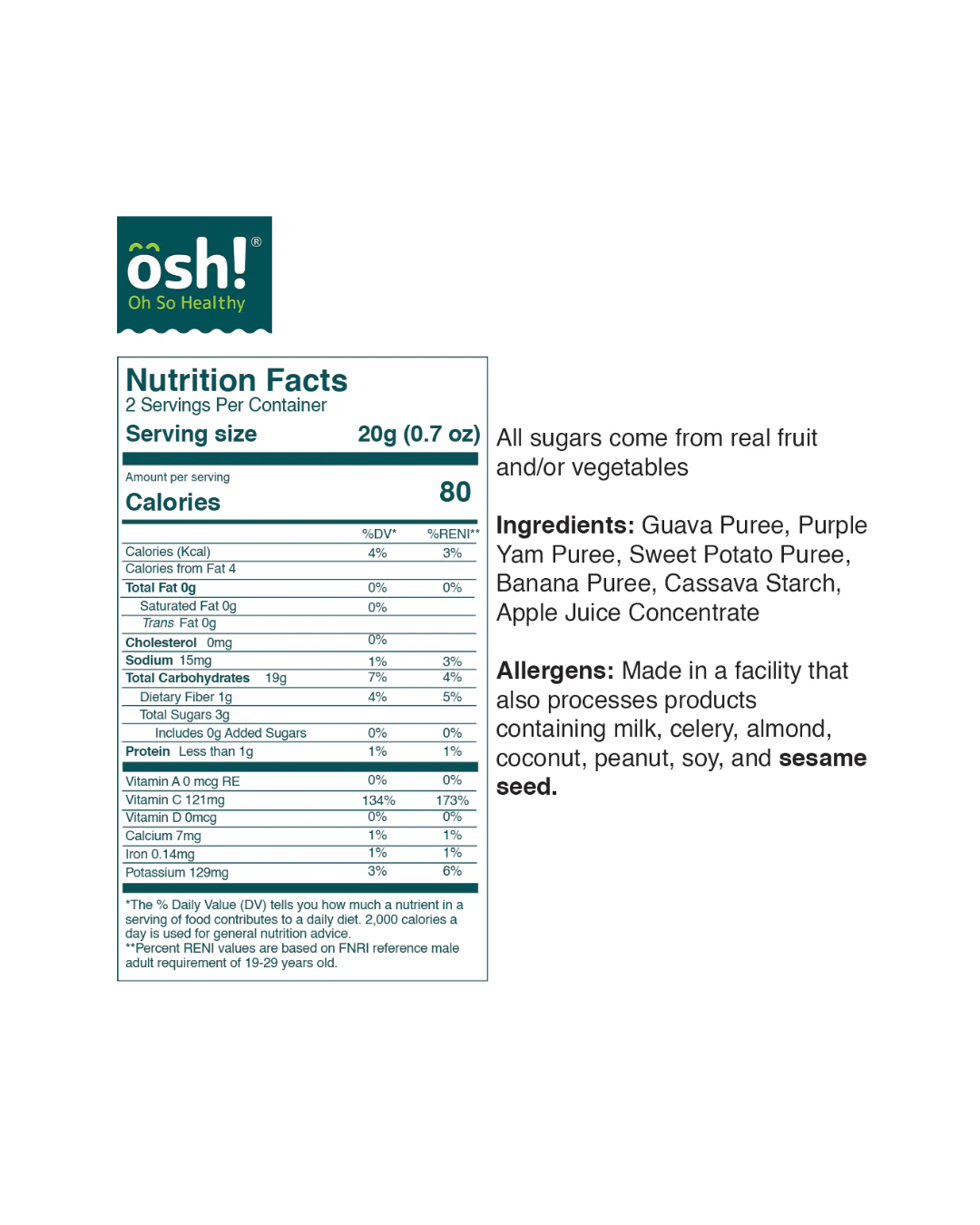 Oh So Healthy! Guava Purple Yam Banana Crisps (3-pack)