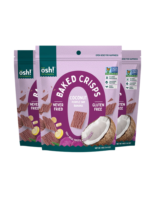Oh So Healthy! Coconut Purple Yam Banana Crisps (3-pack)