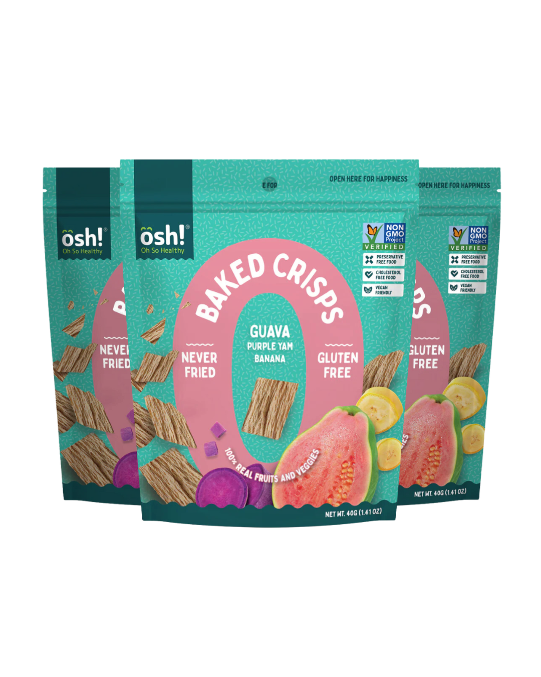 Oh So Healthy! Guava Purple Yam Banana Crisps (3-pack)