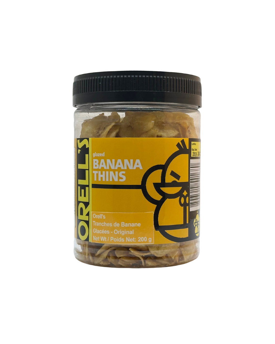 Orell's Glazed Banana Thins 200g